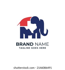 Texas Elephant logo designs, texas into elephant vector file. Wild animal logo template