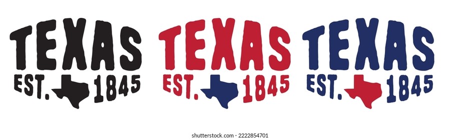 Texas est.1845 with state map celabration bundle patriot theme background advertisement brochure template banner website cover package design product presentation vector eps.