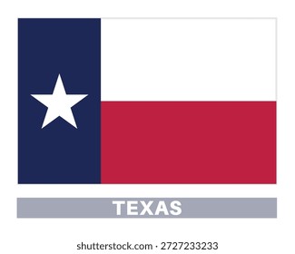 Bandera de Texas. Banderas del Estado americano en colores y proporciones oficiales