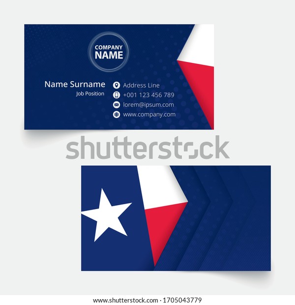 Texas Flag Business Card Standard Size Stock Vector Royalty Free 1705043779 Shutterstock 1337