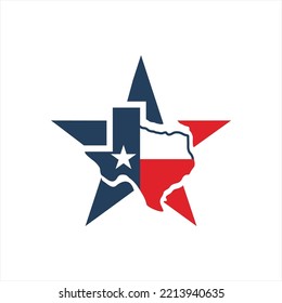 Texas Flagge Design Logo Vektor mit abstraktem Stern.