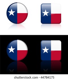 Texas Flag Icon on Internet Button Original Vector Illustration AI8 Compatible