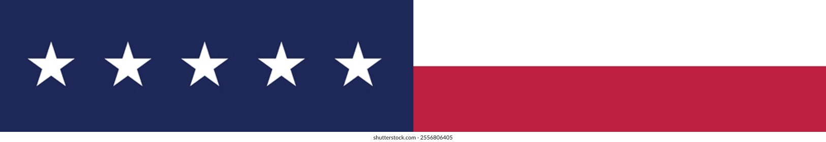 Texas flag long banner digital vector illustration