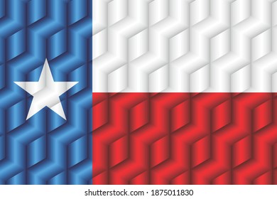 Texas-Flagge aus vielen Würfeln - Illustration, 
Dreidimensionale Flagge von Texas