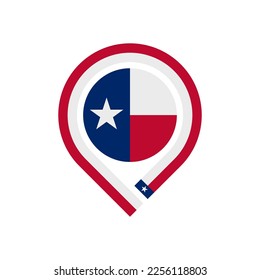 texas flag map pin icon. vector illustration isolated on white background