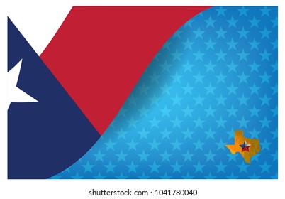 Texas flag and map with Star Background.