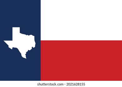 Texas Flag. Texas Map. Vector Illustration.