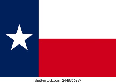 Texas flag, official colors and proportion correctly. National Texas flag. Vector illustration. EPS10.