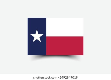 Texas flag. Flag of Texas. The official ratio. Flag icon. Standard color. Standard size. A rectangular flag. Computer illustration. Digital illustration. Vector illustration.
