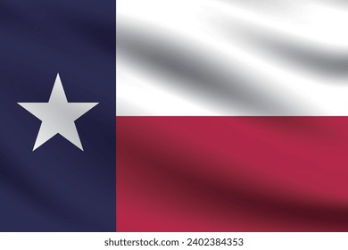 Texas flag. The official ratio. The wavy flag. Standard size. Flapping pleated flags. Flag icon. 3d illustration. Computer illustration. Digital illustration. Vector illustration.