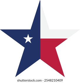 Texas flag star isolated on white background . Texas flag ibn star shape . Vector illustration