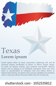 Texas flag. Template for the award, an official document with the flag of the state of Texas
