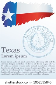 Texas flag. Template for the award, an official document with the flag of the state of Texas