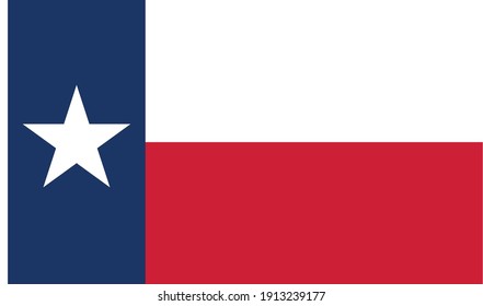 Texas Flag vector isolated on transparent background. It represents Texas as the Lone Star state.