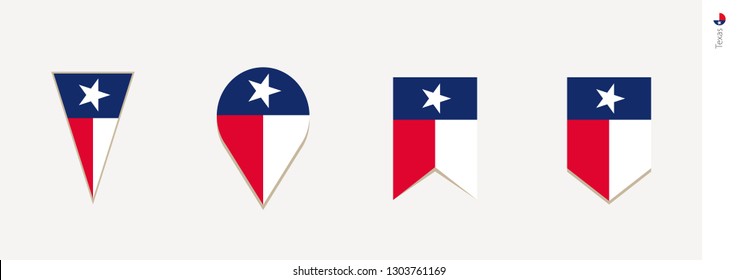 Texas flag in vertical design, vector illustration.