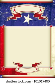 Texas frame background. A poster with a texas flag and a large empty frame for your message.