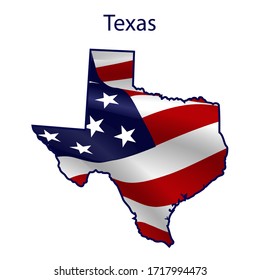 Texas Full American Flag Waving Wind Stock Vector (Royalty Free) 1717994473