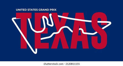 Texas grand prix race track. circuit for motorsport and autosport. Vector illustration.