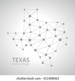 Texas grey vector outline map of America