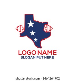 Texas gym logo design template