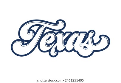 Texas hand lettering design calligraphy vector, Texas text vector trendy typography design