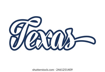 Texas hand lettering design calligraphy vector, Texas text vector trendy typography design
