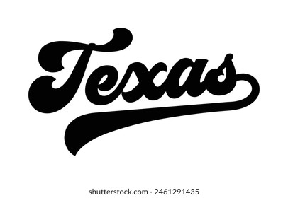 Texas hand lettering design calligraphy vector, Texas text vector trendy typography design