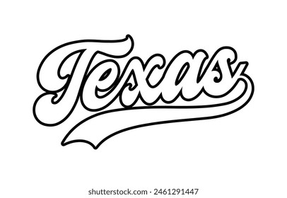 Texas hand lettering design calligraphy vector, Texas text vector trendy typography design