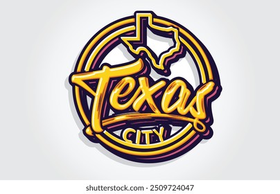 Texas Hand Lettering Typography Logo