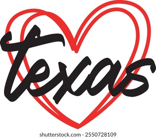 Texas con Heart Digital EPs Vector graphics Archivo