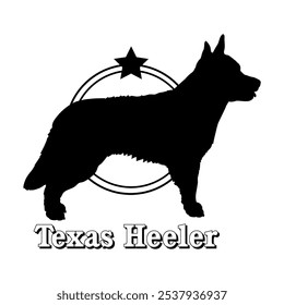 Texas Heeler dog silhouette,  dog, dog breeds, logo, vector, silhouette, logo design, animal, illustration, icon, sign, design, black,  symbol, pet