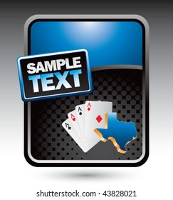 texas hold em blue stylized advertisement