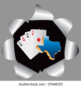 texas hold em with four aces coming out of hole