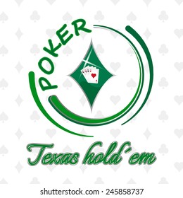 Texas Hold Em Poker Vector Background With Playing Cards And Card Symbol