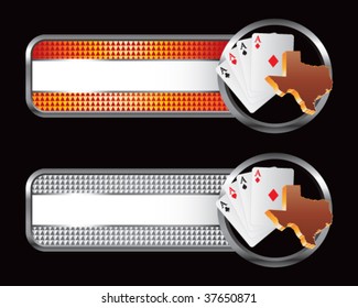 texas hold em symbol on gold web banners