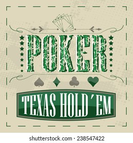 Texas hold-em poker game retro background for vintage design/can be used as poker poster or design for your poker tournament/vector illustration