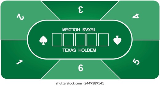 Texas holdem poker mat. vector illustration