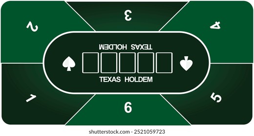 Ilustração do vetor do tapete de pôquer do Texas holdem