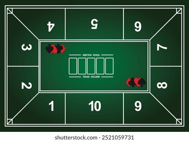 Texas holdem poker mat. vector illustration