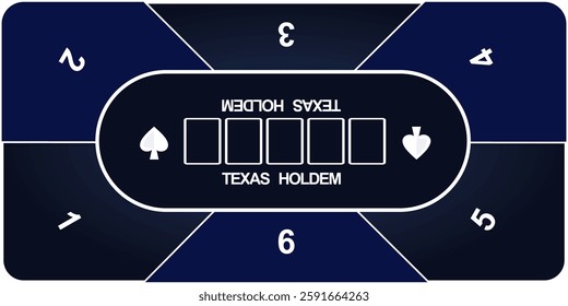 Texas holdem poker mat. vector illustration