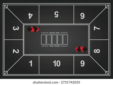 Ilustração do vetor do tapete de pôquer do Texas holdem