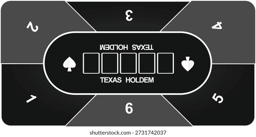 Texas holdem poker mat. vector illustration