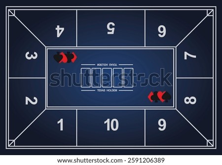 Texas holdem poker mat. vector illustration