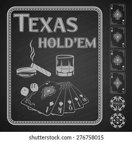 Texas Hold'em poker. Vector illustration.