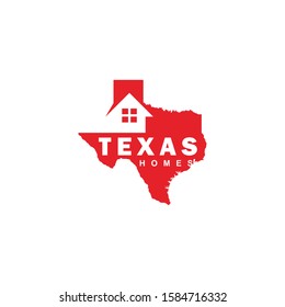 Texas Homes Logo design with Map and House