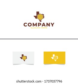 Texas Honey Farm Logo Design Vector Template