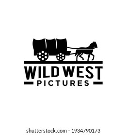 Texas horse antique carriage western logo icon design