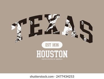 Texas, houston College Academy printing, Vintage typography college varsity texas united states of america slogan print for graphic tee t shirt or sweatshirt - Vectorepe 8