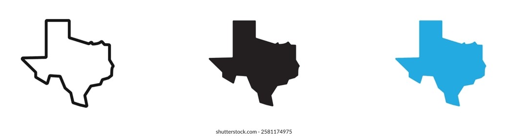 Texas icon black white vector outline
