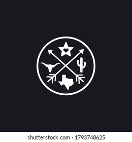 texas icon circle design t shirts vector white background template 